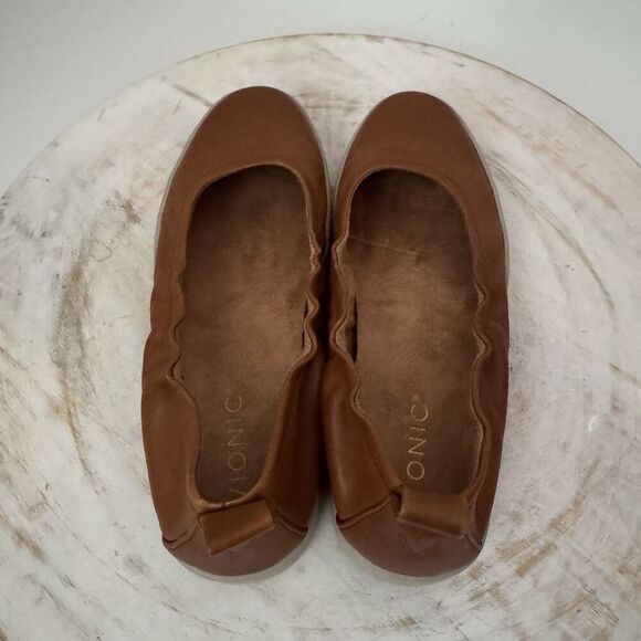 Vionic Uptown Ballet Shoes Womens Size 6 Brown Slip On Comfort Loafer Office - Picture 5 of 8